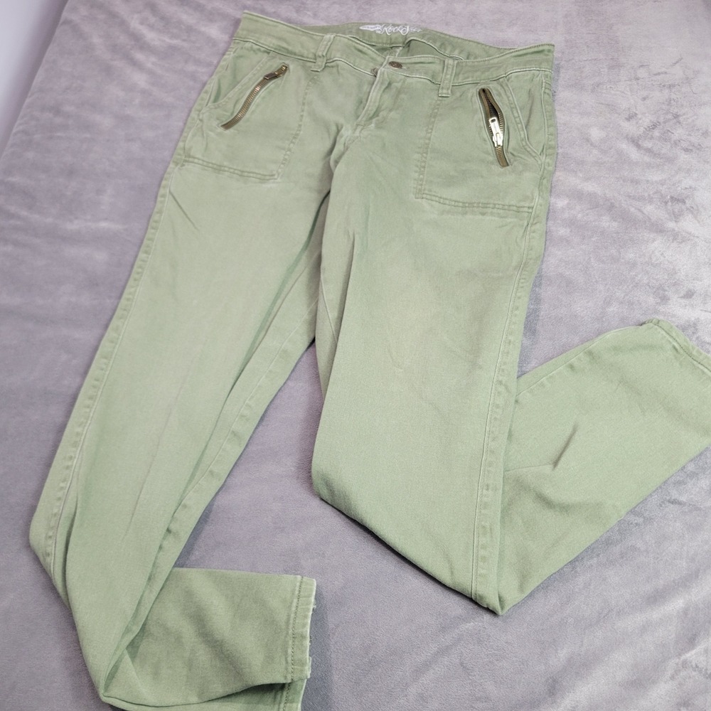Old Navy Rockstar Utility Skinny Pants Alpine Tundra Green Ankle Zip Mens 10